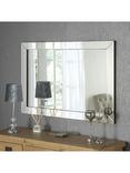 Yearn Bevelled Mitre Glass Rectangular Frame Wall Mirror, Clear/Black