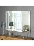 Yearn Bevelled Mitre Glass Rectangular Frame Wall Mirror, Clear/Black