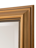 Yearn Ribbed Beaded Frame Rectangular Wall Mirror, 94 x 69cm, Gold