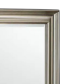 Yearn Ribbed Frame Rectangular Wall Mirror, 69 x 94cm, Silver - view 2, Silver