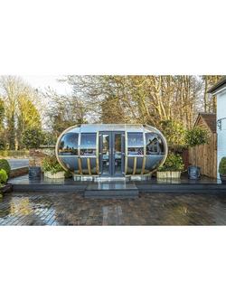 Ornate Garden Large Oval Garden Summerhouse Pod, Natural/Multi