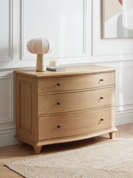 John Lewis Louis 3 Drawer Chest - view 2, Oak