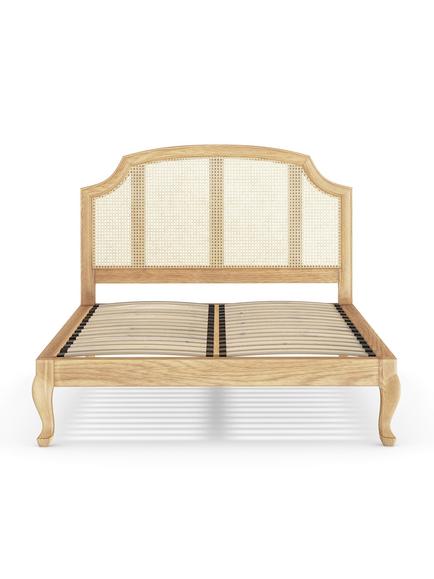 John Lewis Louis Woven Rattan Bed Frame, King Size, Oak - view 2, Oak