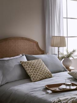 John Lewis Louis Woven Rattan Bed Frame, Double, Oak - view 2, Oak