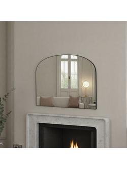 Yearn Wood Framed Overmantel Wall Mirror, 70 x 92cm, Black