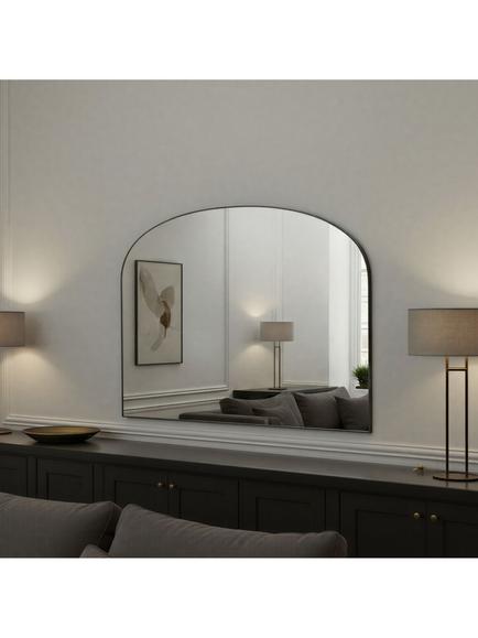 Yearn Wood Framed Overmantel Wall Mirror, 70 x 92cm, Black