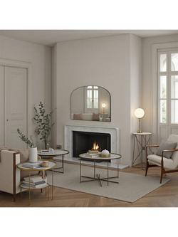 Yearn Wood Framed Overmantel Wall Mirror, 70 x 92cm - view 2, Black