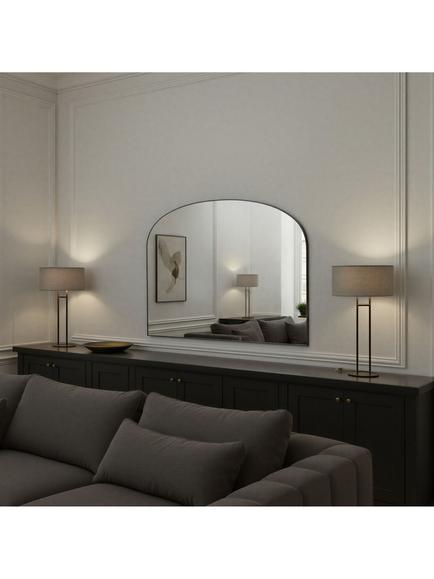 Yearn Wood Framed Overmantel Wall Mirror, 70 x 92cm - view 2, Black