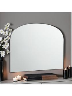 Yearn Wood Framed Overmantel Wall Mirror, 70 x 92cm, Grey