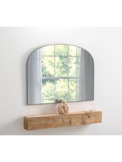 Yearn Wood Framed Overmantel Wall Mirror, 70 x 92cm - view 2, Grey