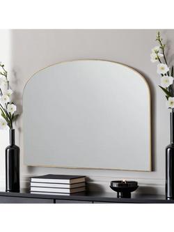 Yearn Wood Framed Overmantel Wall Mirror, 70 x 92cm, Gold