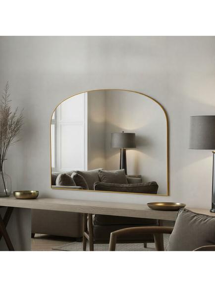 Yearn Wood Framed Overmantel Wall Mirror, 70 x 92cm, Gold