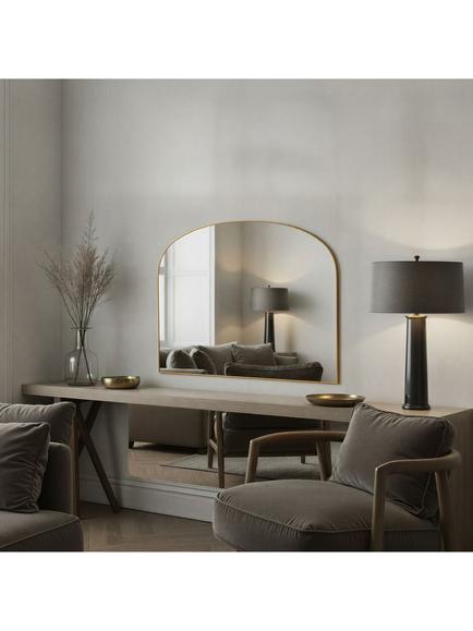 Yearn Wood Framed Overmantel Wall Mirror, 70 x 92cm - view 2, Gold