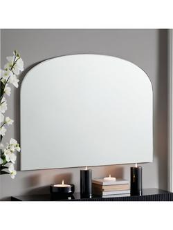 Yearn Wood Framed Overmantel Wall Mirror, 70 x 92cm, Silver