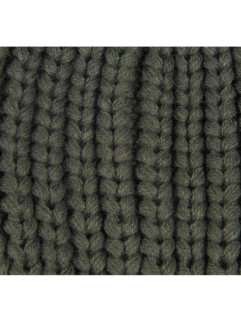 Product image 4 of 4, which shows Barbour Saltburn Faux Fur Pom Pom Beanie Hat, Olive