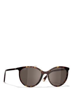 CHANEL Oval Sunglasses CH5448 Dark Havana/Brown, Dark Havana/Brown