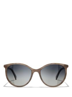 CHANEL Oval Sunglasses CH5448 Grey Horn/Grey Gradient - view 2, Grey Horn/Grey Gradient