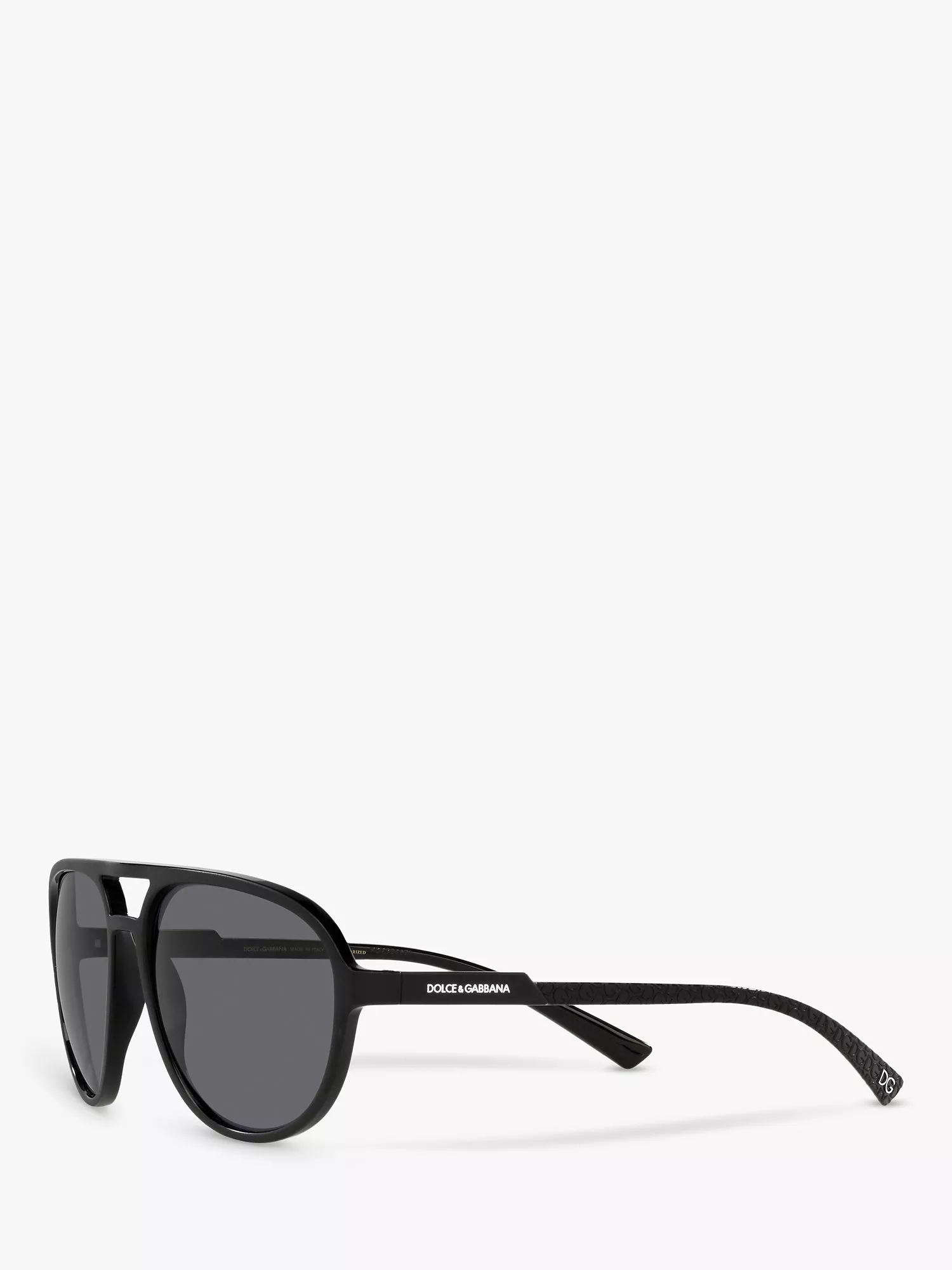 Dolce Gabbana DG6150 Men s Polarised Aviator Sunglasses Black Grey