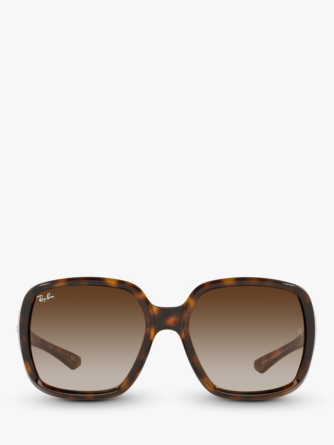 Product image 2 of 11, which shows Ray-Ban RB4347 Unisex Tortoiseshell Square Sunglasses, Havana/Brown Gradient