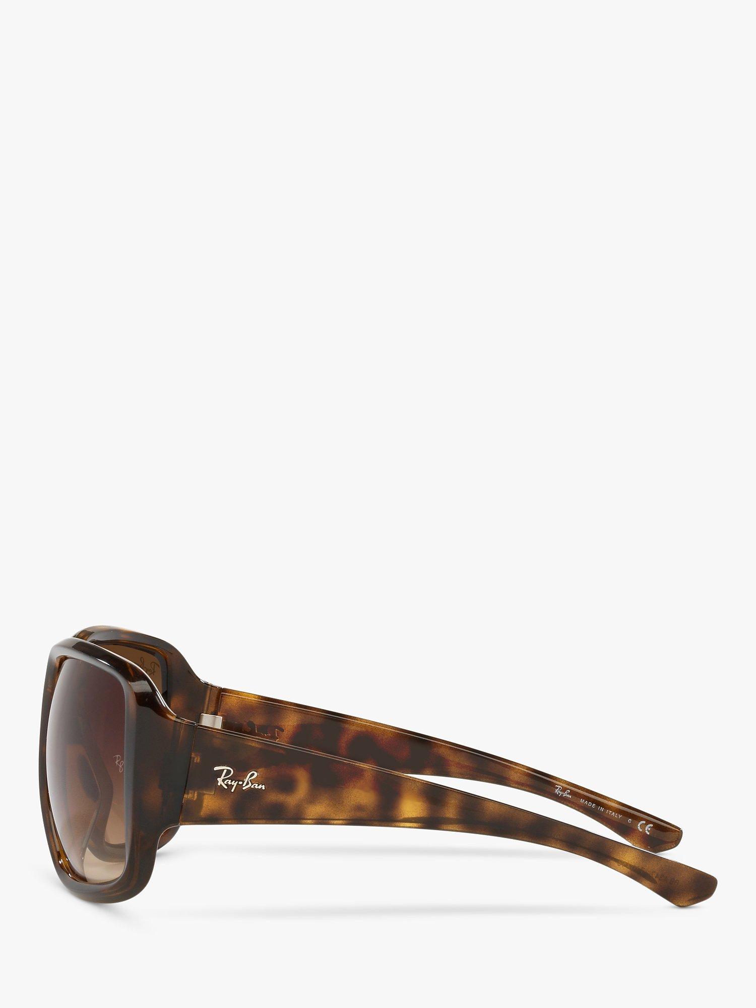 Product image 4 of 11, which shows Ray-Ban RB4347 Unisex Tortoiseshell Square Sunglasses, Havana/Brown Gradient