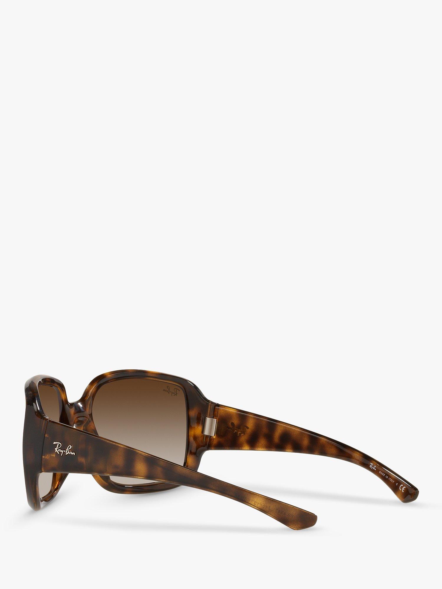 Product image 5 of 11, which shows Ray-Ban RB4347 Unisex Tortoiseshell Square Sunglasses, Havana/Brown Gradient