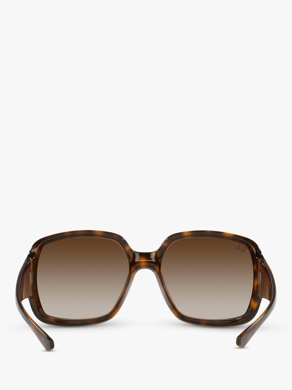 Product image 7 of 11, which shows Ray-Ban RB4347 Unisex Tortoiseshell Square Sunglasses, Havana/Brown Gradient