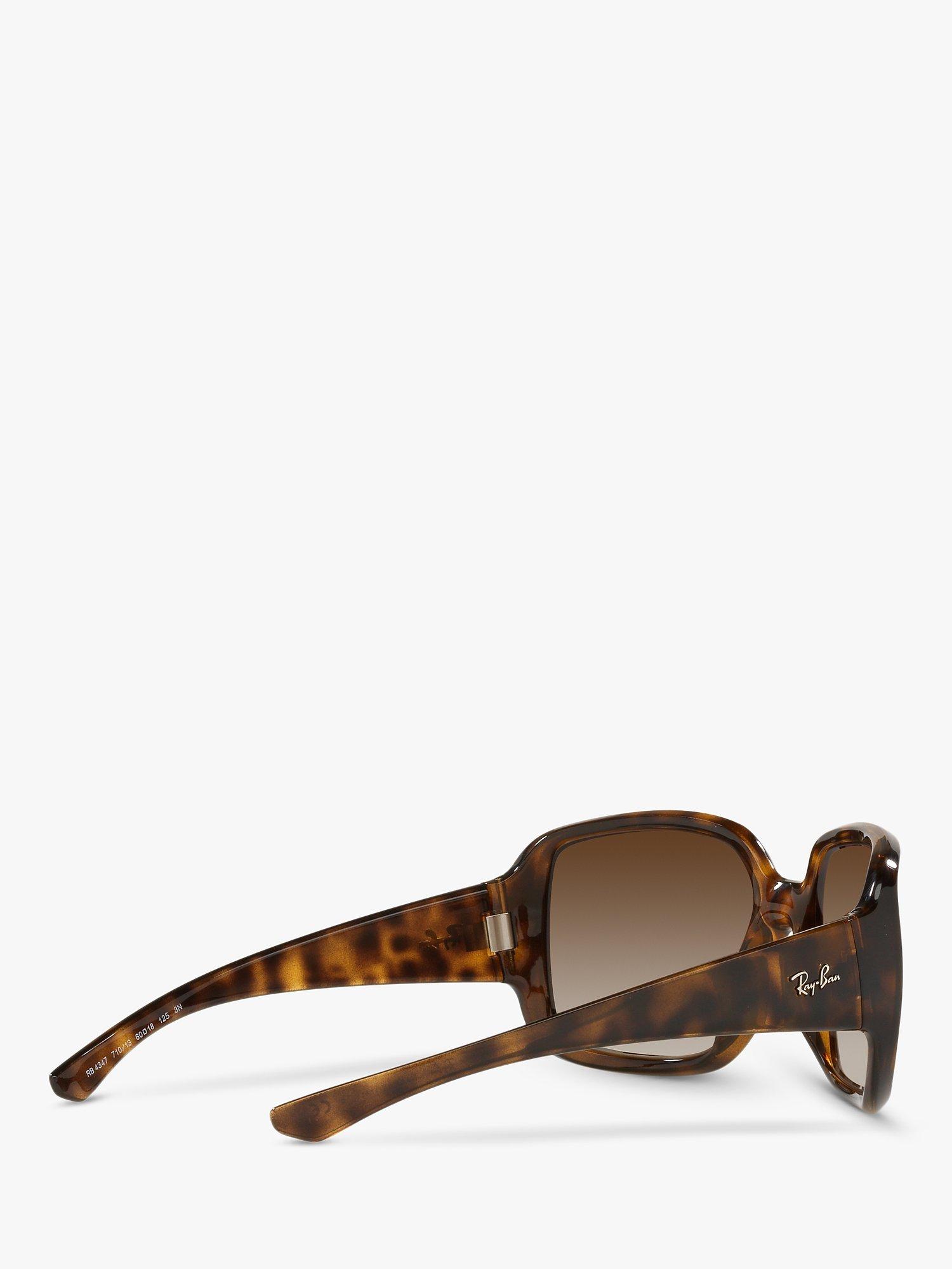 Product image 9 of 11, which shows Ray-Ban RB4347 Unisex Tortoiseshell Square Sunglasses, Havana/Brown Gradient