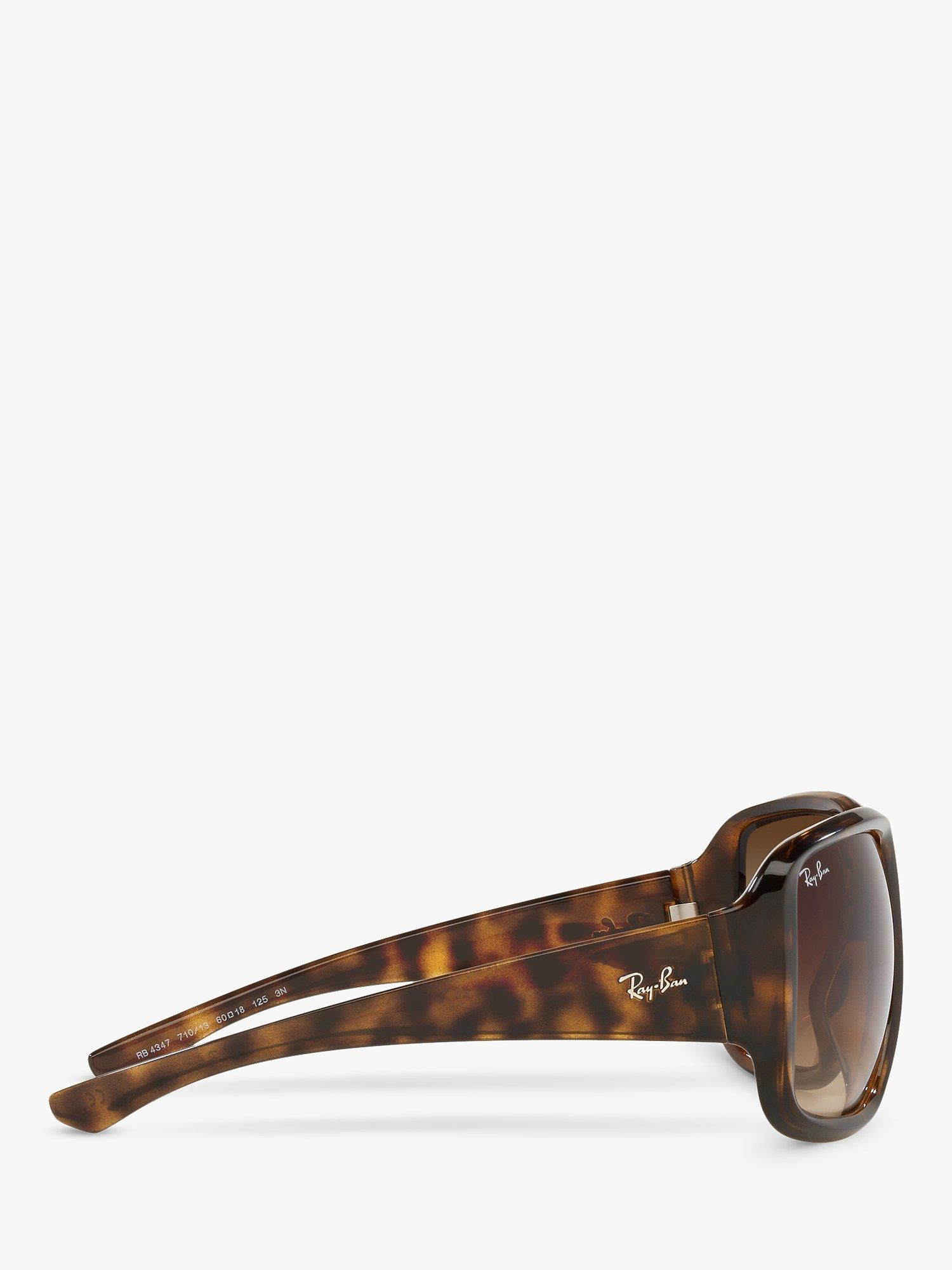Product image 10 of 11, which shows Ray-Ban RB4347 Unisex Tortoiseshell Square Sunglasses, Havana/Brown Gradient