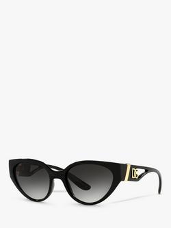 Dolce & Gabbana DG6146 Women's Cat's Eye Sunglasses, Black/Grey Gradient