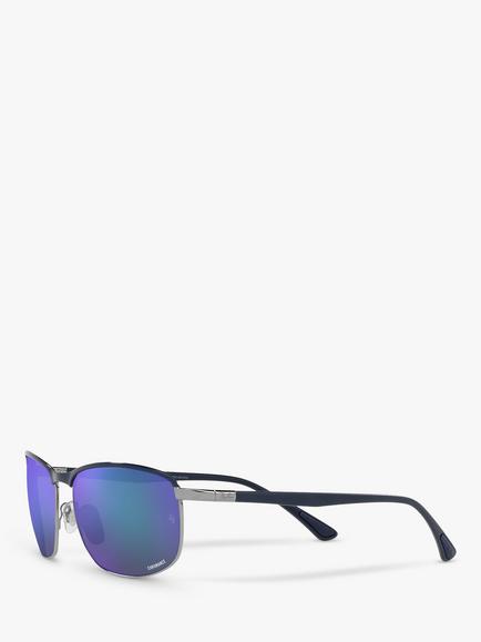 Ray-Ban RB3671CH Unisex Polarised Sunglasses - view 2, Blue On Gunmetal/Mirror Blue