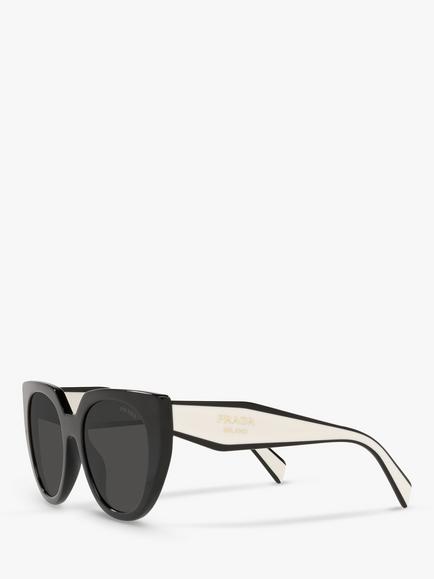 Prada PR 14WS Women's Cat's Eye Sunglasses, Black Chalk/Black - view 2, Black Chalk/Black