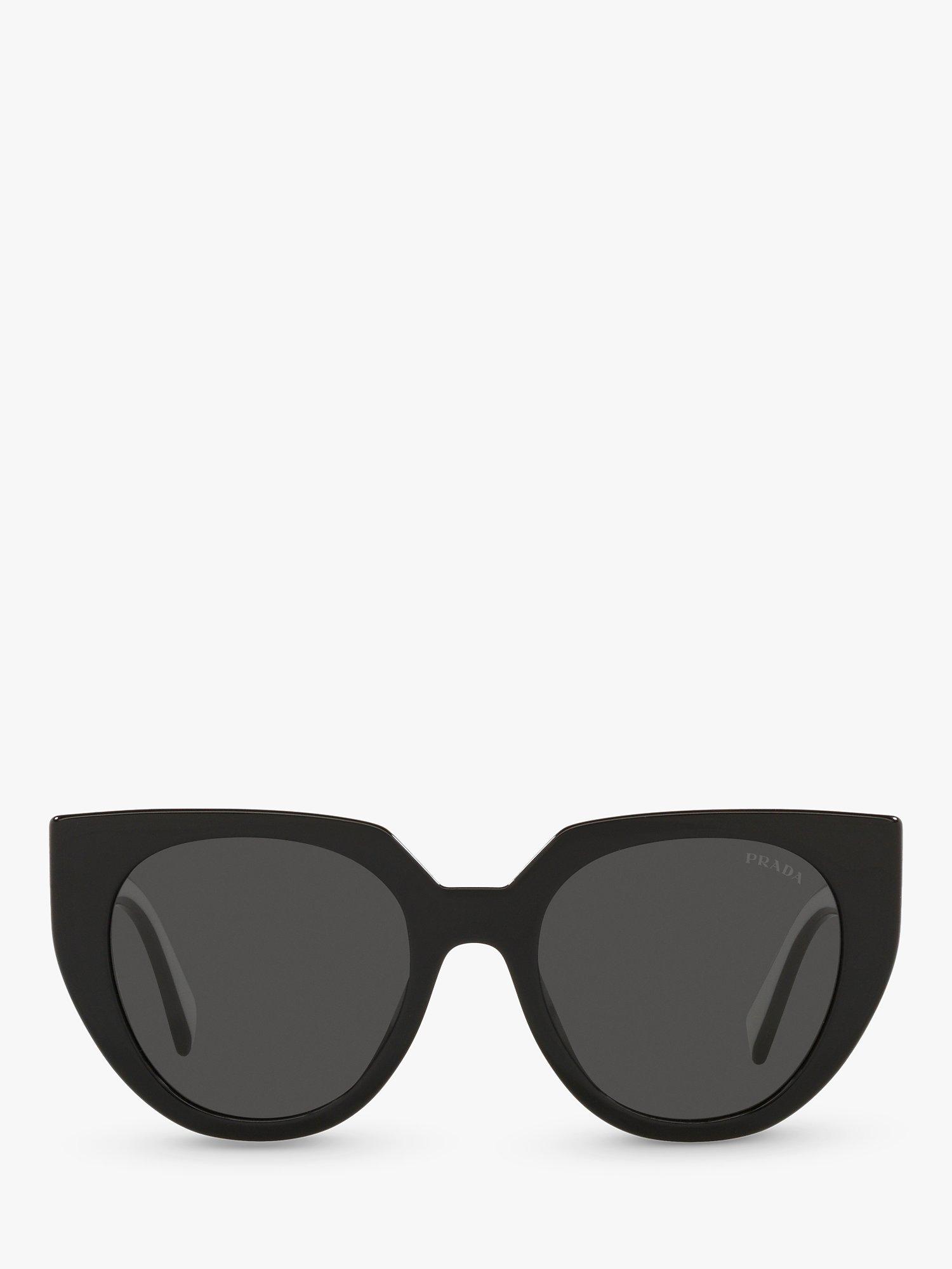 Product image 3 of 9, which shows Prada PR 14WS Women's Cat's Eye Sunglasses, Black Chalk/Black