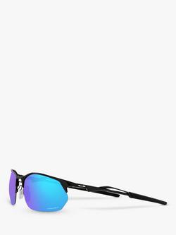 Oakley OO4145 Men's Wire Tap 2.0 Prizm Rectangular Sunglasses, Satin Black/Mirror Blue - view 2, Satin Black/Mirror Blue