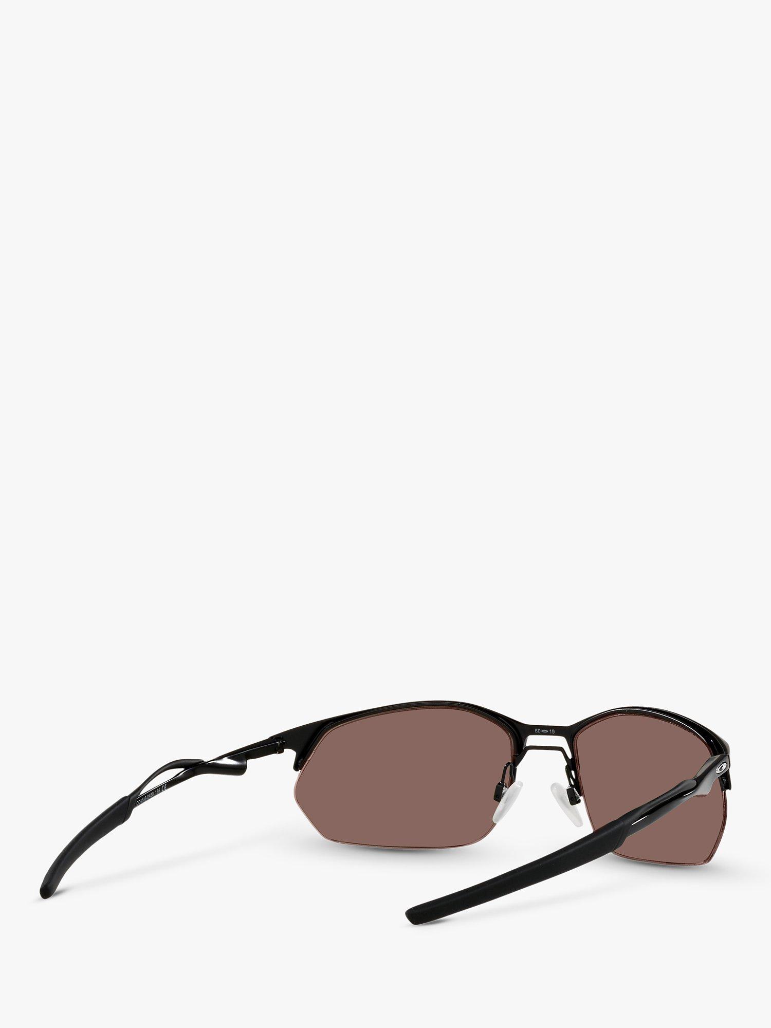 Product image 8 of 11, which shows Oakley OO4145 Men's Wire Tap 2.0 Prizm Rectangular Sunglasses, Satin Black/Mirror Blue