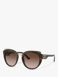 Dolce & Gabbana DG4383 Women's Butterfly Sunglasses, Havana/Brown Gradient