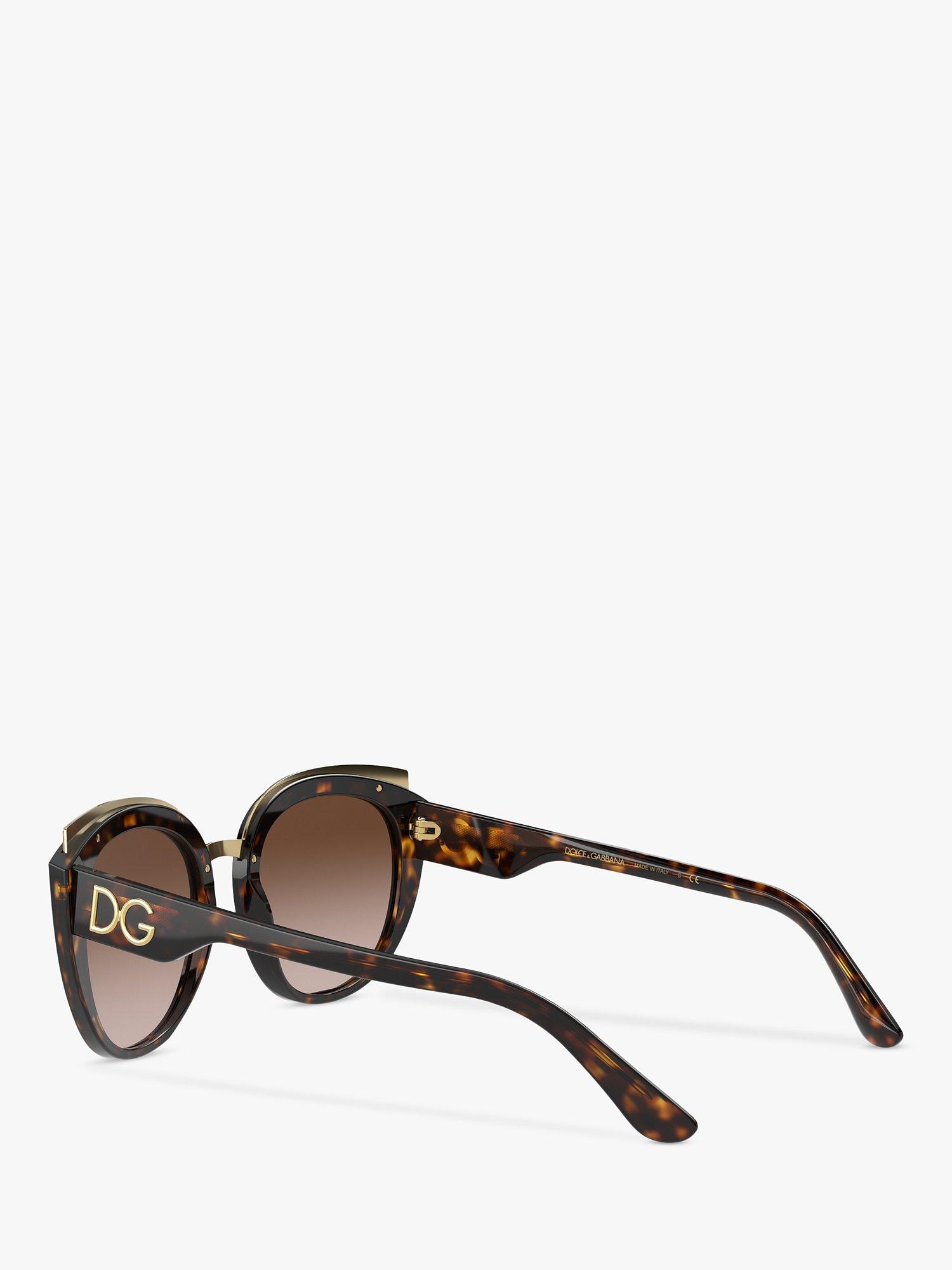 Product image 5 of 9, which shows Dolce & Gabbana DG4383 Women's Butterfly Sunglasses, Havana/Brown Gradient