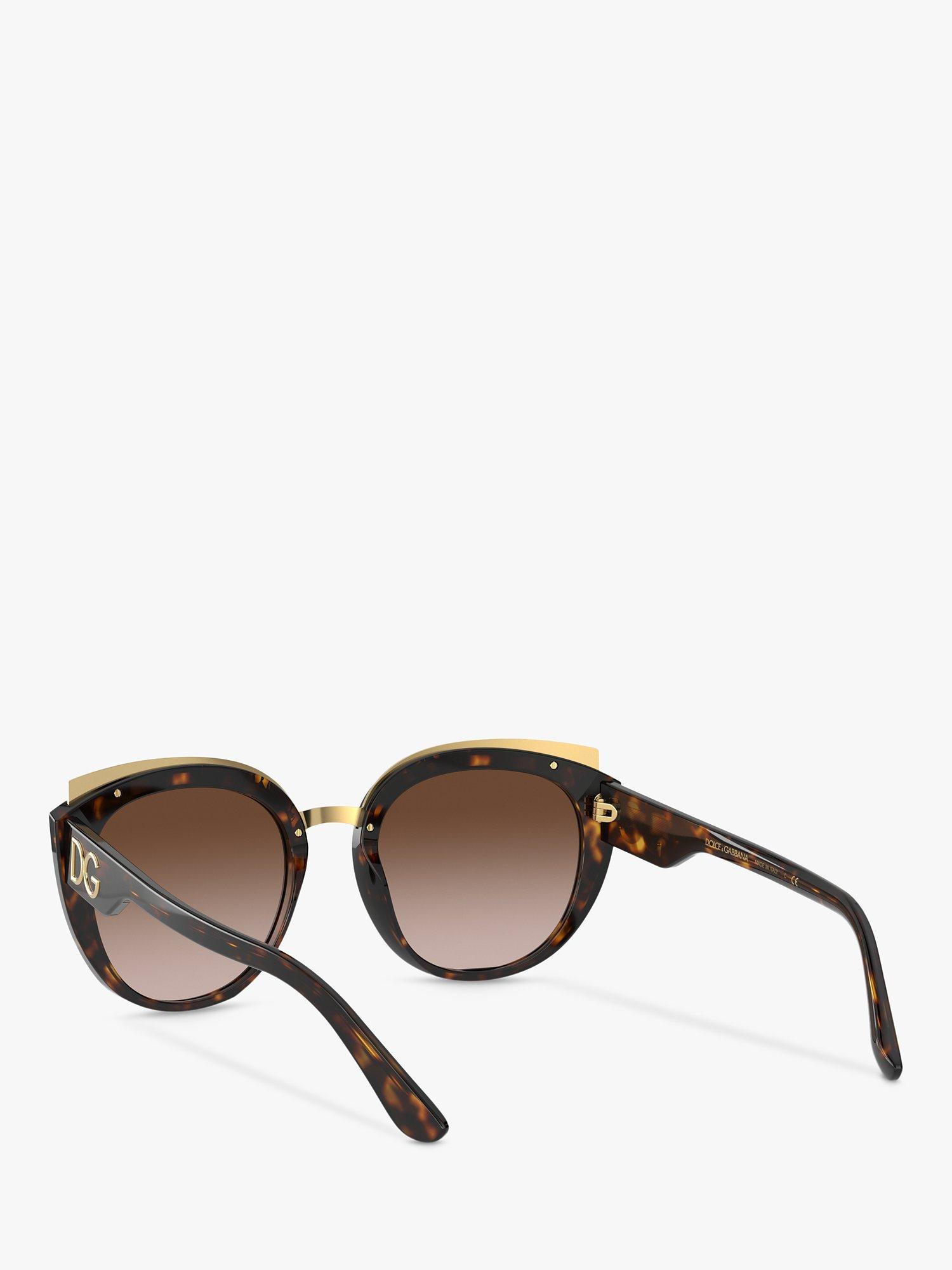 Product image 6 of 9, which shows Dolce & Gabbana DG4383 Women's Butterfly Sunglasses, Havana/Brown Gradient