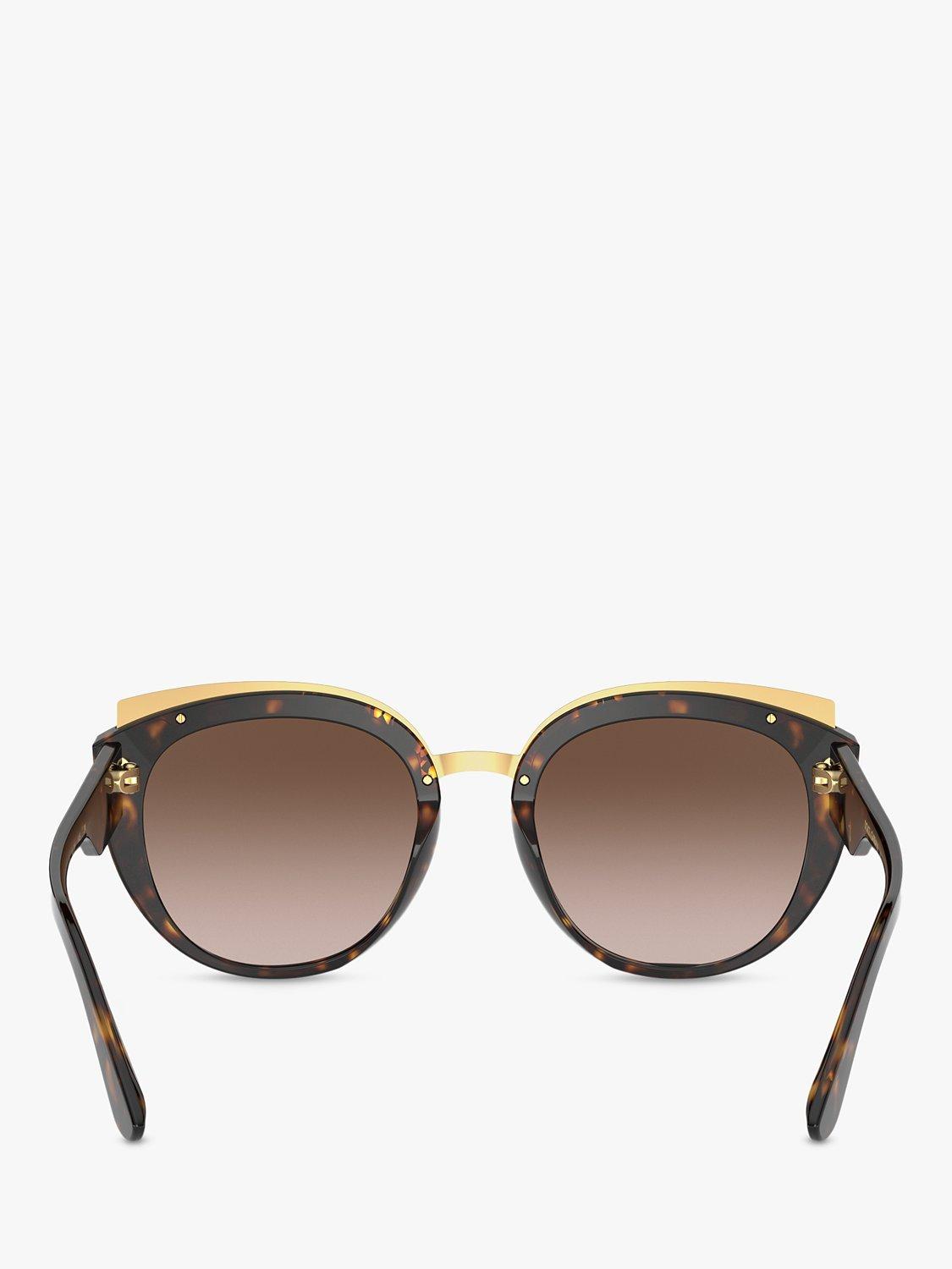 Product image 7 of 9, which shows Dolce & Gabbana DG4383 Women's Butterfly Sunglasses, Havana/Brown Gradient