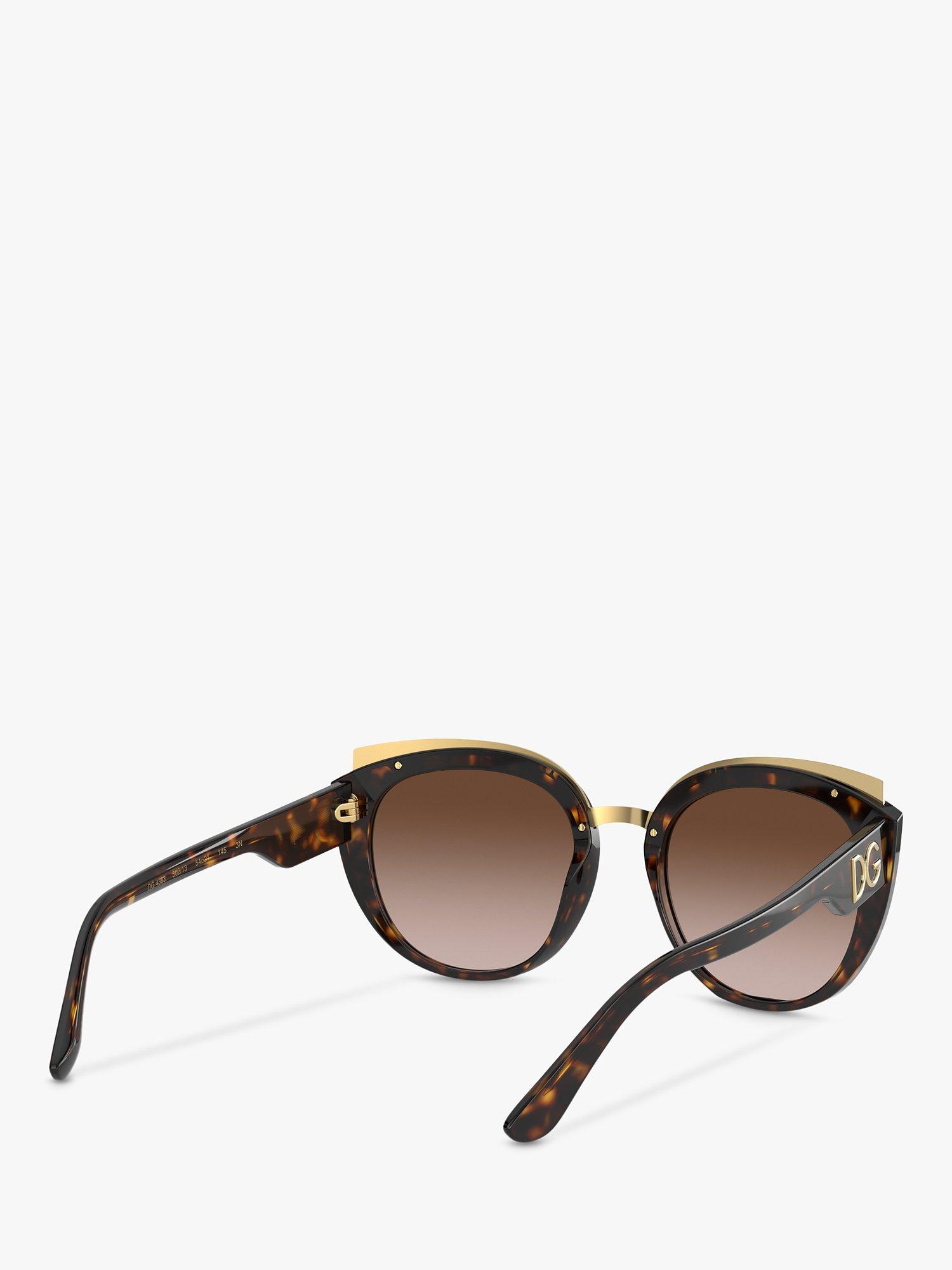 Product image 8 of 9, which shows Dolce & Gabbana DG4383 Women's Butterfly Sunglasses, Havana/Brown Gradient