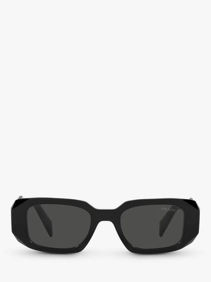 Prada PR 17WS Women's Square Sunglasses, Black, Black