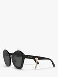 Miu Miu MU 01XS Women's Butterfly Sunglasses, Black/Grey