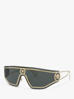 Versace VE2226 Men's Irregular Sunglasses, Gold/Black