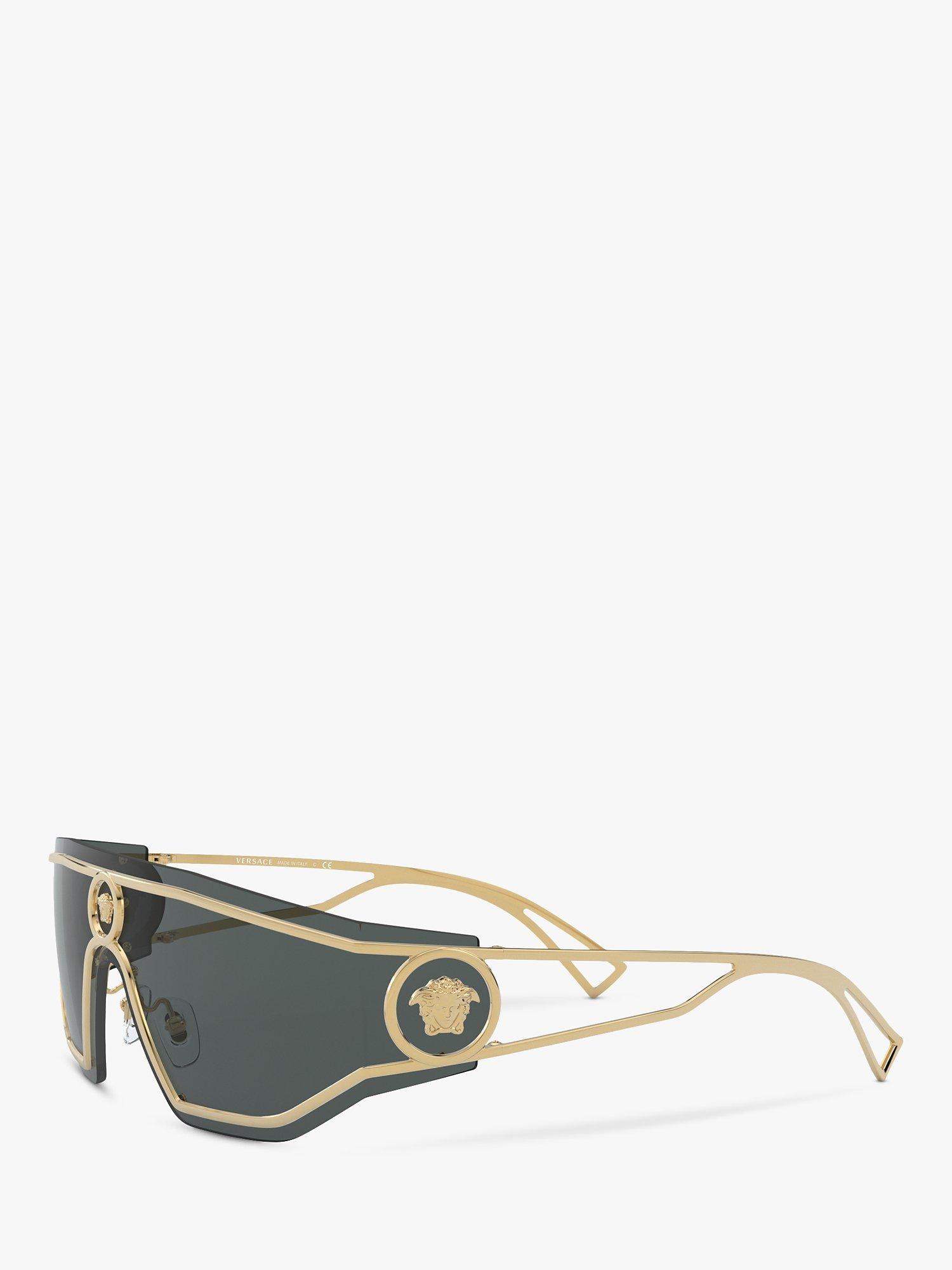 Product image 2 of 11, which shows Versace VE2226 Men's Irregular Sunglasses, Gold/Black