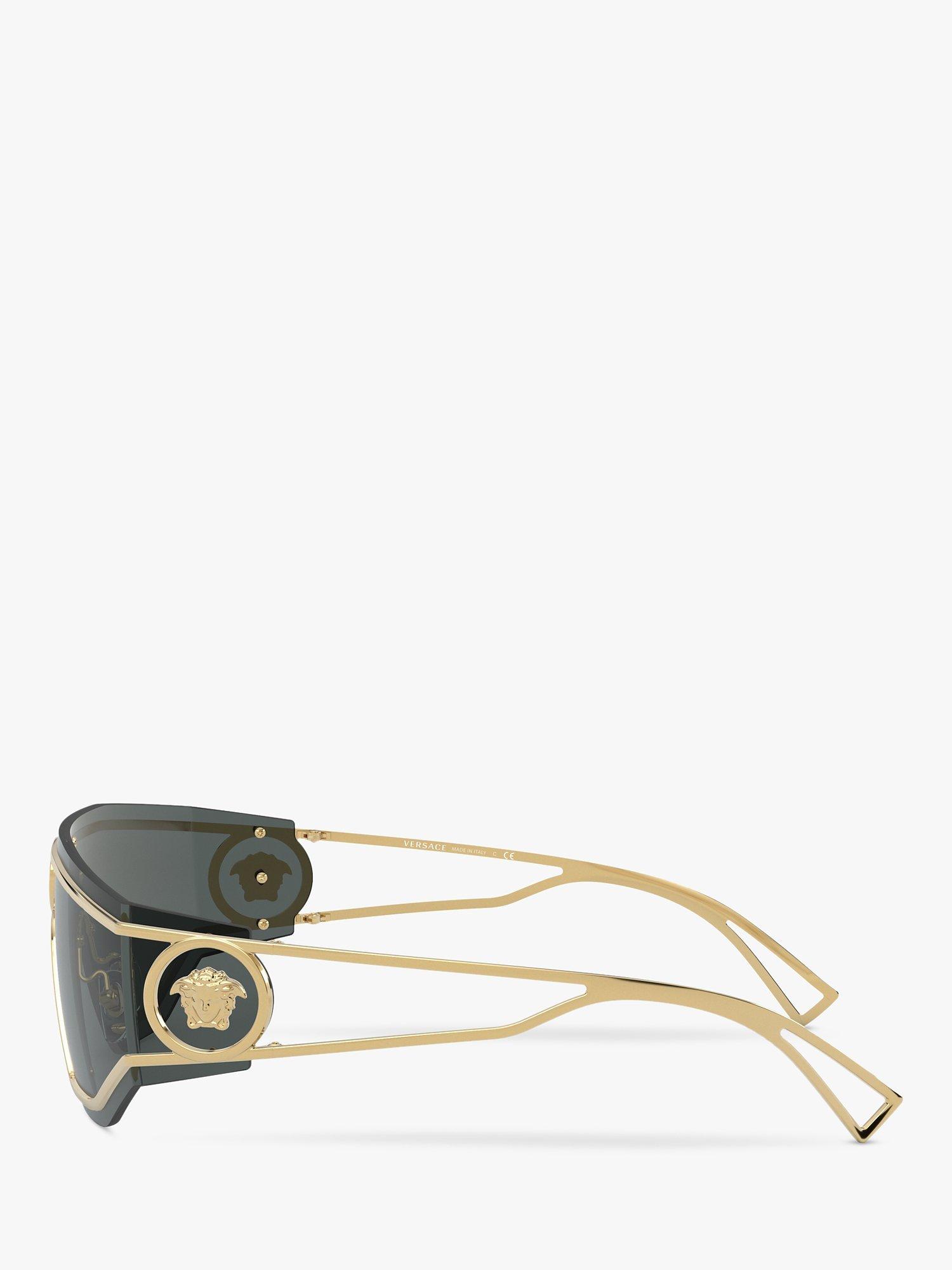 Product image 4 of 11, which shows Versace VE2226 Men's Irregular Sunglasses, Gold/Black