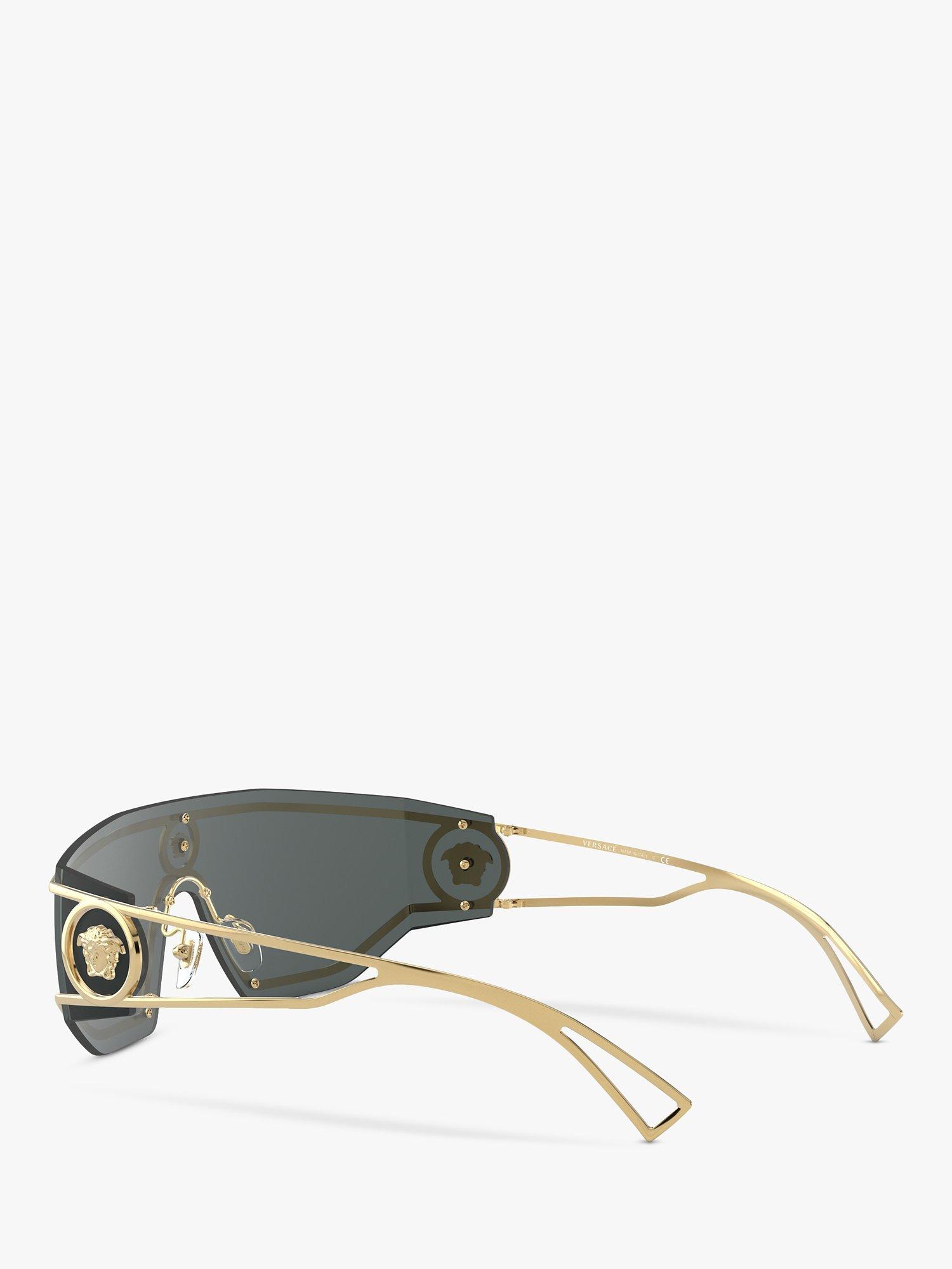 Product image 5 of 11, which shows Versace VE2226 Men's Irregular Sunglasses, Gold/Black