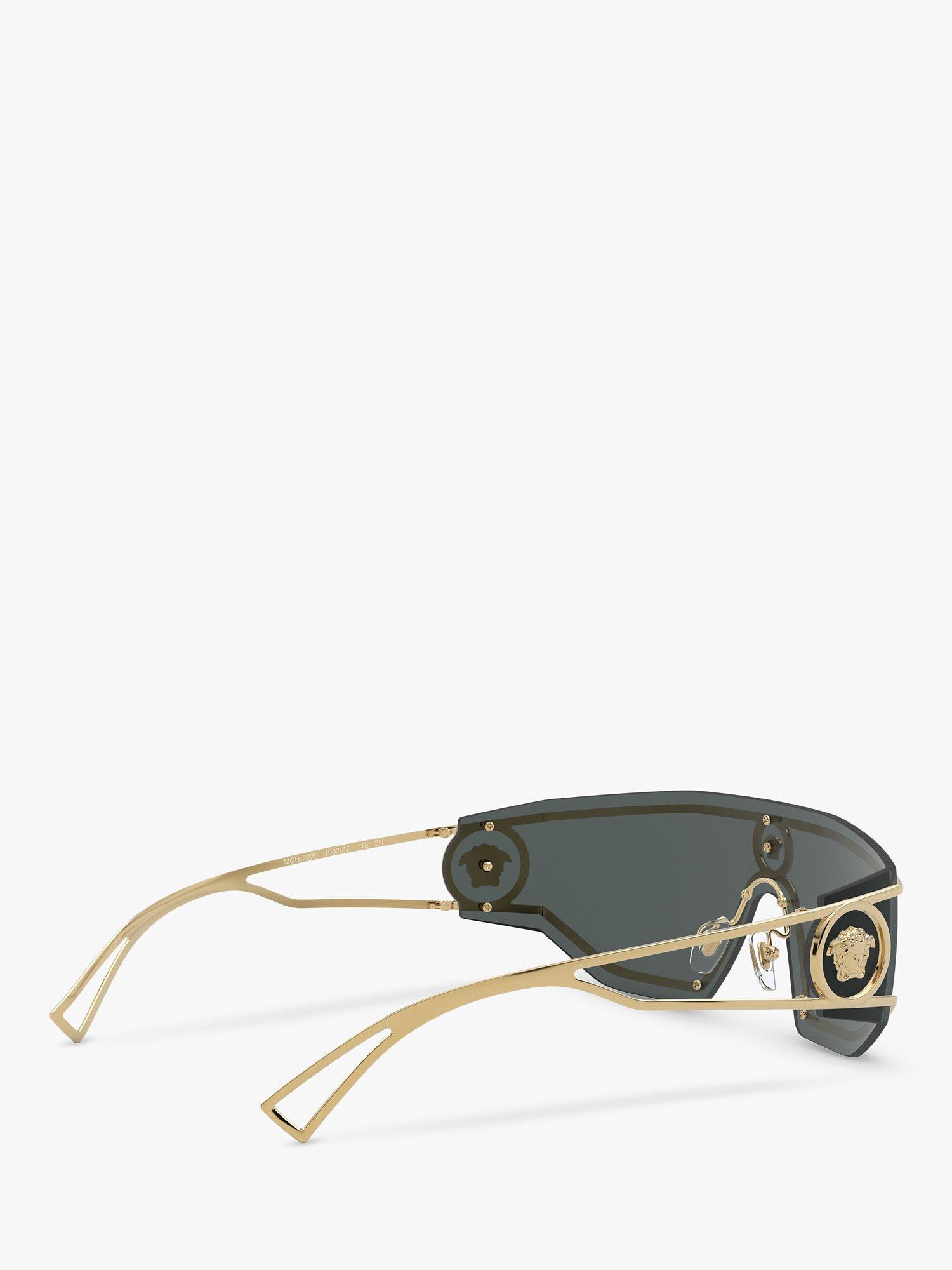 Product image 9 of 11, which shows Versace VE2226 Men's Irregular Sunglasses, Gold/Black