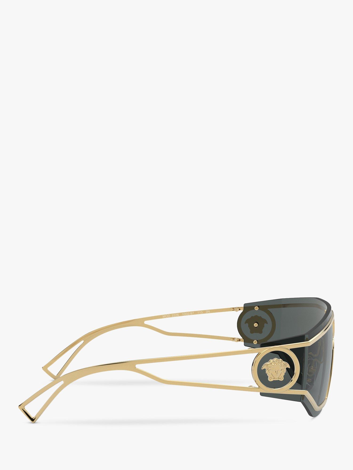 Product image 10 of 11, which shows Versace VE2226 Men's Irregular Sunglasses, Gold/Black