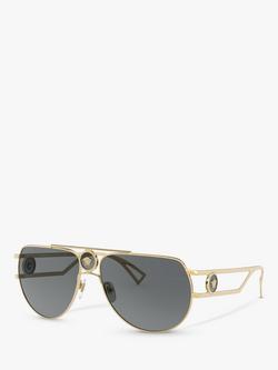 Versace VE2225 Men's Aviator Sunglasses, Gold, Gold