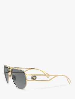 Versace VE2225 Men's Aviator Sunglasses, Gold - view 2, Gold