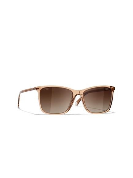 CHANEL Rectangular Sunglasses CH5447 Light Brown/Brown Gradient, Light Brown/Brown Gradient